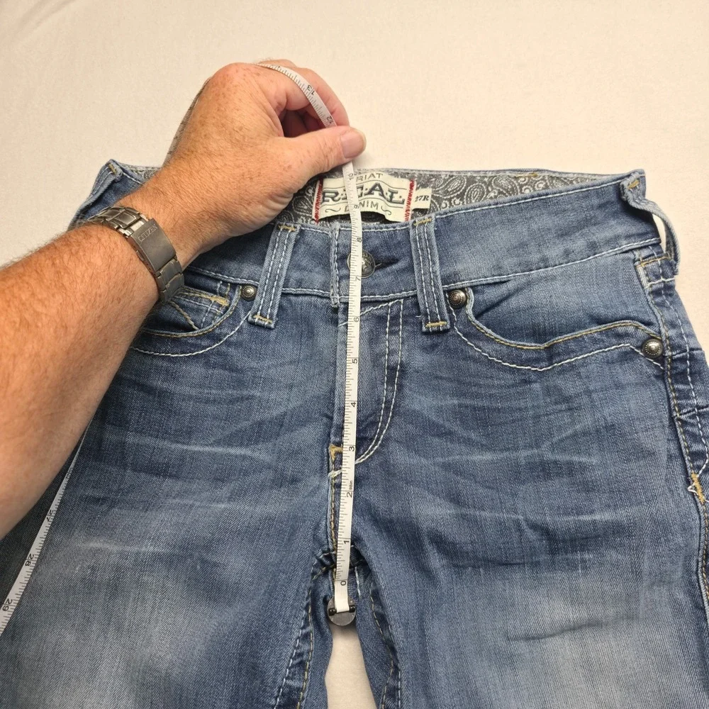 2 Pairs Ariat REAL Women's Bootcut Denim Blue Jeans Size 27R-31.5
